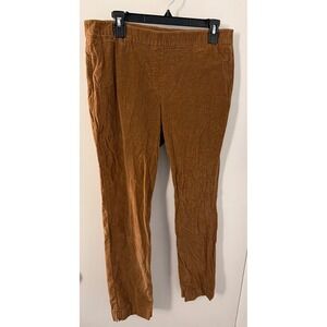 J. Jill Corduroy Brown Pull On Stretch Pants Size 12
